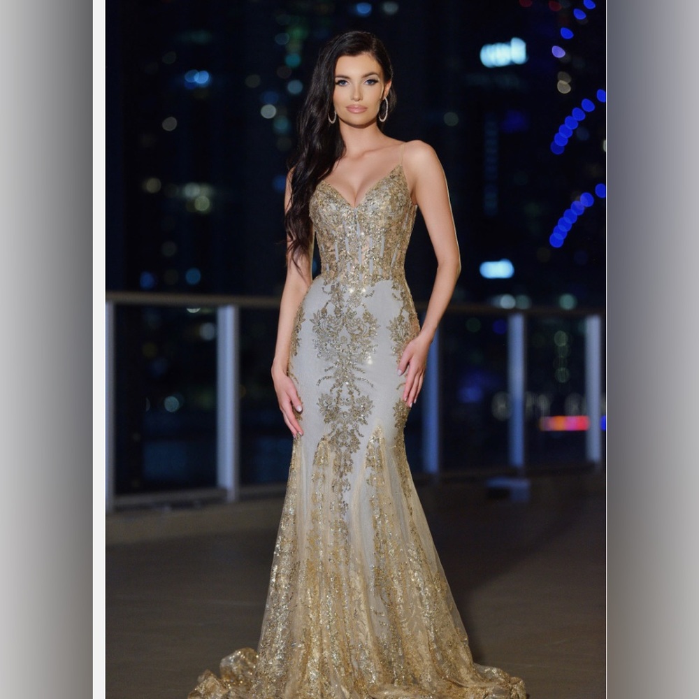Prom Dress: Gold Lyra Gown